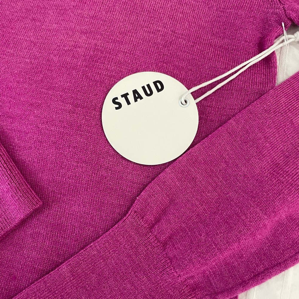 Staud urchin turtleneck sweater in fuchsia - Picture 4 of 5